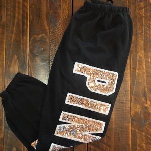 Pink sweats with bling